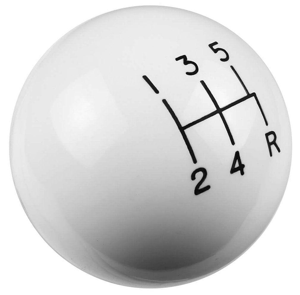HURST 5 Speed, White High Gloss, 3/8"-16 Thread Size Hurst Classic Shifter Knob HU1630008 SR