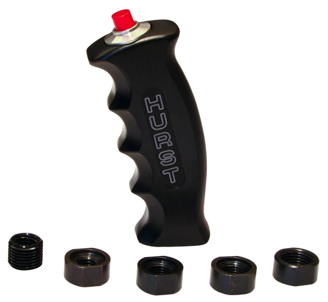 HURST Black Anodised, Universal fitment with metric and SAE adapters Hurst Pistol Grip Shifter Handle with 12 Volt Button HU1536210 SR