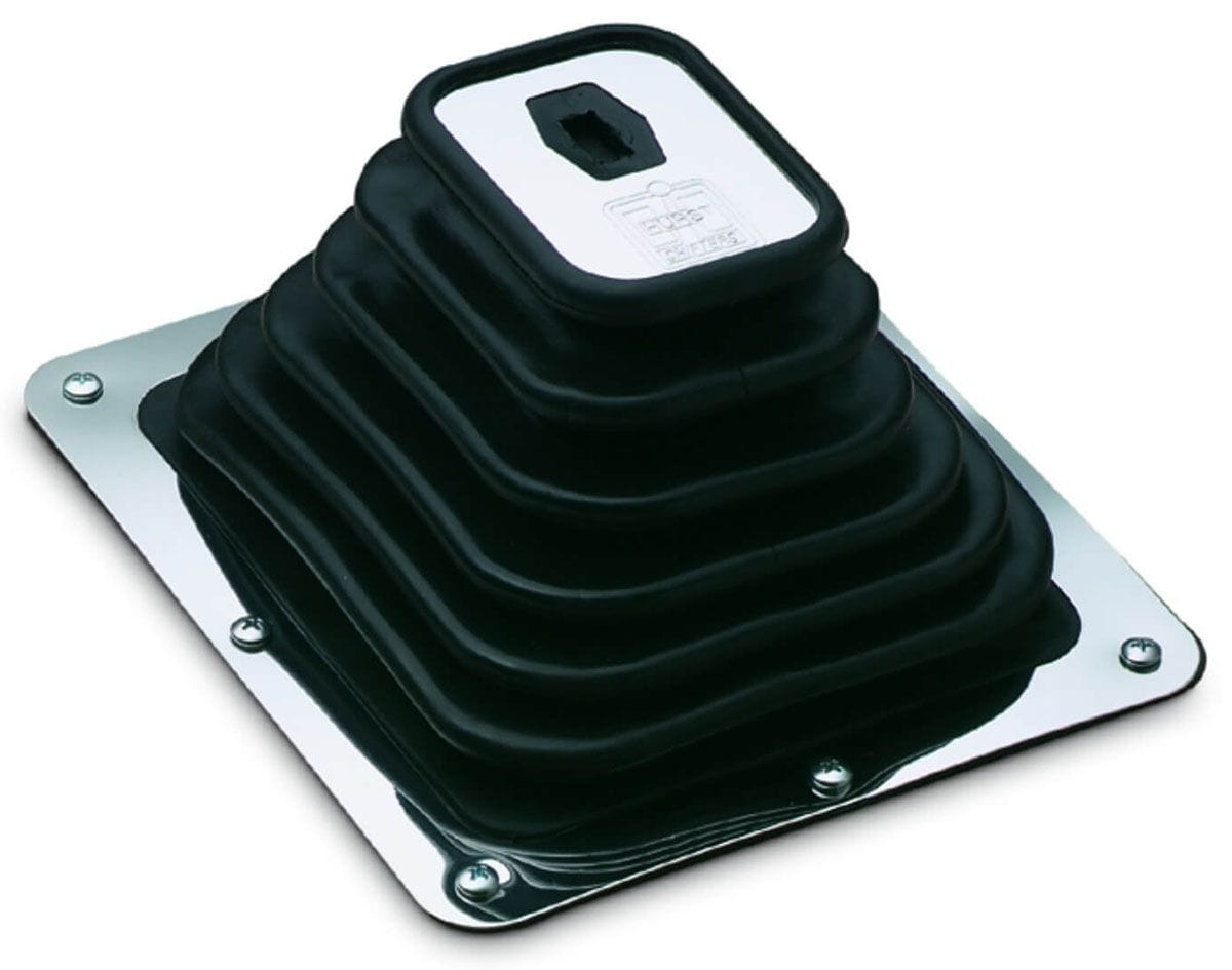 HURST Complete With Chrome Lid Plate & Mounting Hardware, 7-3/4" x 8-3/4" Hurst Super Shifter Boot & Plate HU1147494 SR