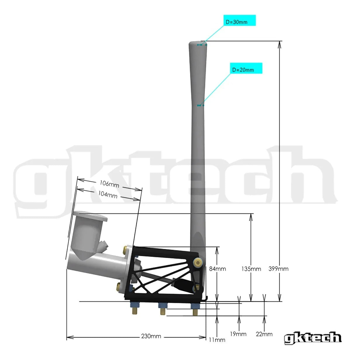 GKTech V2 Hydraulic Handbrake assembly + handle (HYDR-HBRK-KIT)