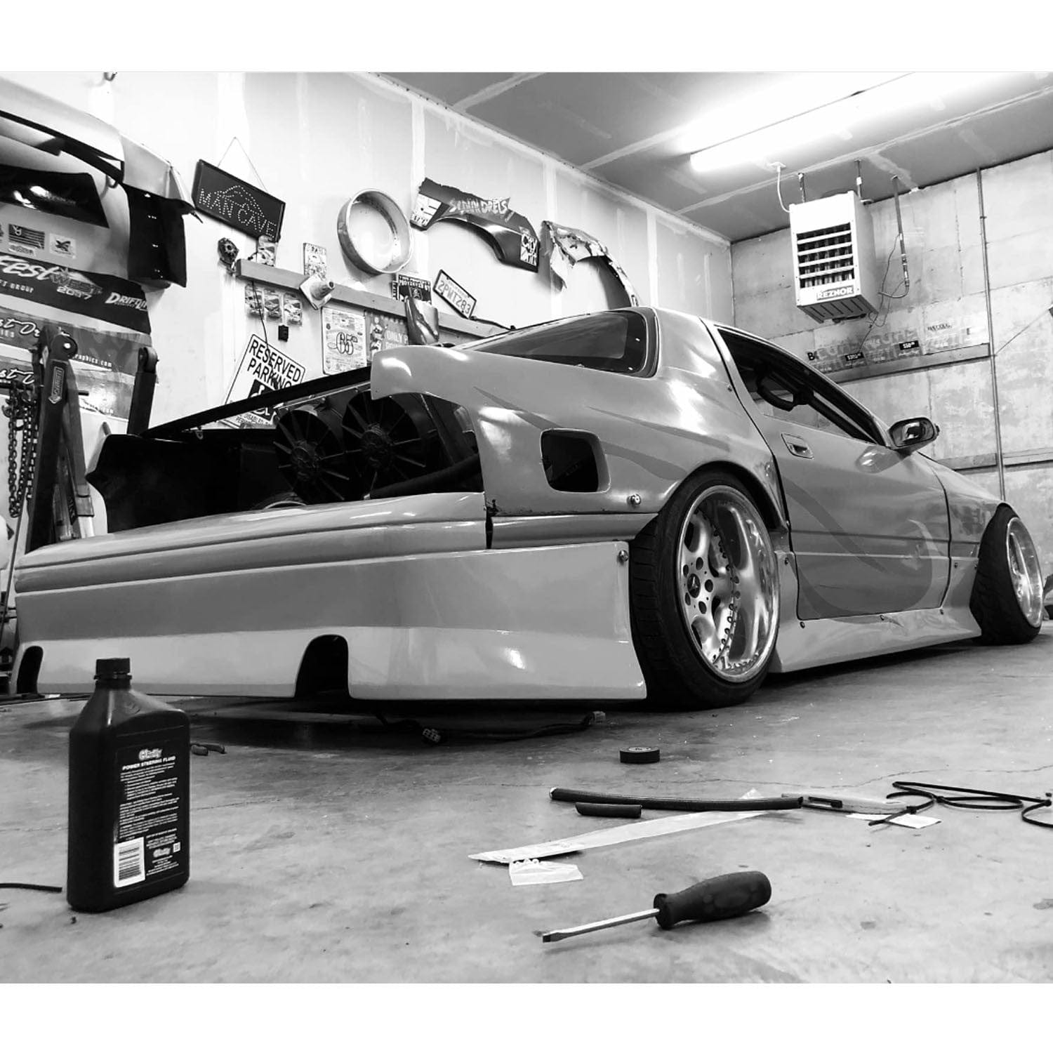 KBD Body Kits KBD Body Kits Mazda RX7 1986-1991 < b > Style 1 Piece Polyurethane Rear Bumper SR