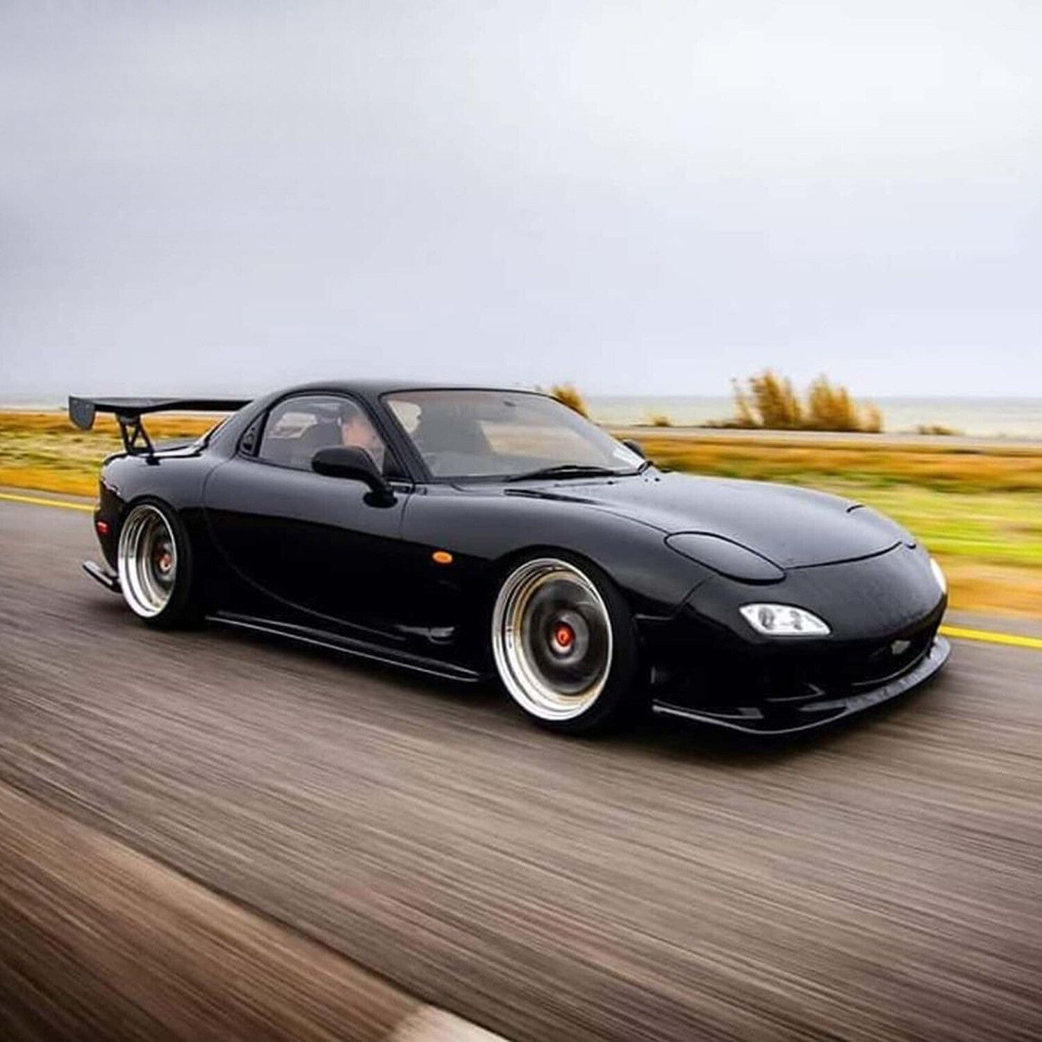 KBD Body Kits KBD Body Kits Mazda RX7 1993-1997 99 Spec Polyurethane 2 Piece Front Bumper & JDM Front Lip SR