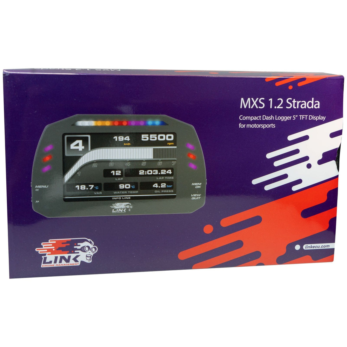 Link ECU Dashes & Data Loggers MXS Strada 5" Dash - Race Edition Link ECU AIM MXS 5" Dash - Strada Race Edition (100-0169) SR