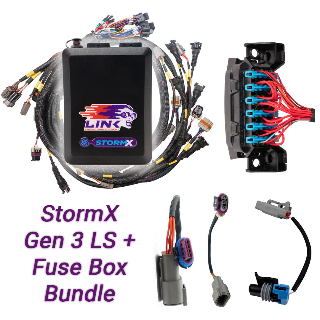 Link ECU Wiring Harnesses / Looms Link ECU Gen3 LS Bundle - G4X StormX ECU + LS Engine Harness + Fuse Box bundle (108-9010B) SR
