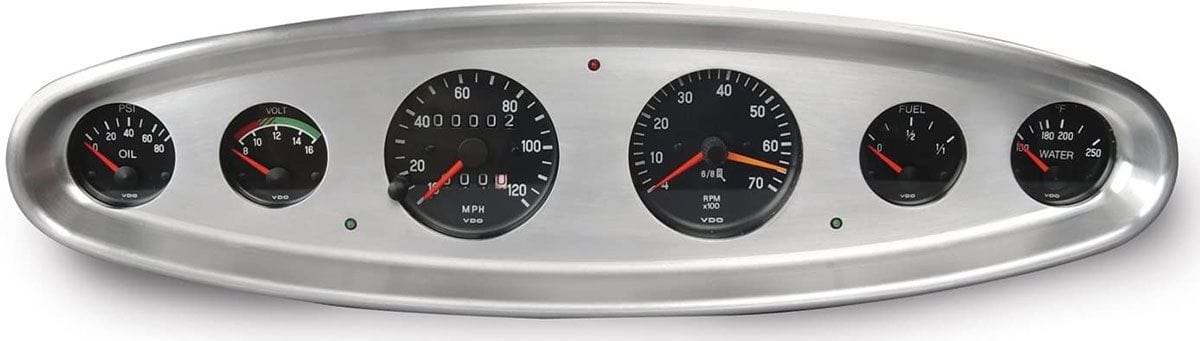 LOKAR Suit Auto Meter Traditional & Moon Gauges Lokar Oval Dash Insert 6 Gauge - Polished Billet Aluminium LK-BDI-9118 SR