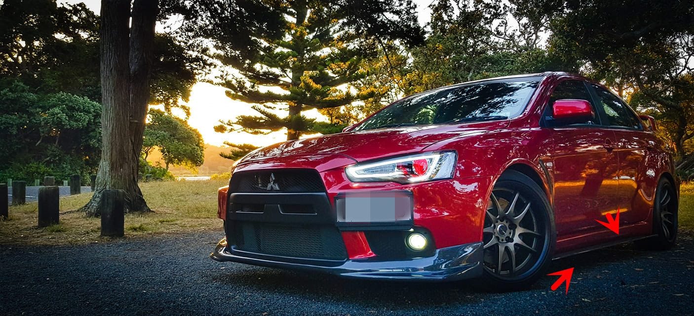 Luxury Sports Luxury Sports Damd style Side Skirts Extension For Mitsubishi EVO X SR