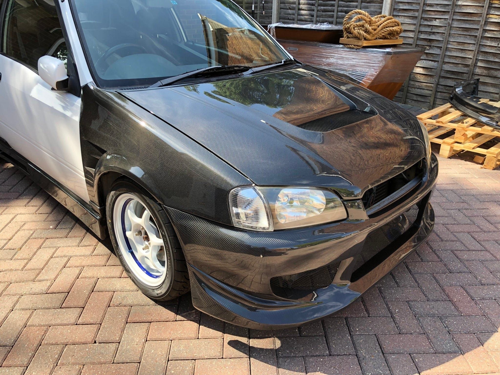 Luxury Sports Luxury Sports Vented Carbon Bonnet For Toyota Starlet EP91 -PP SR