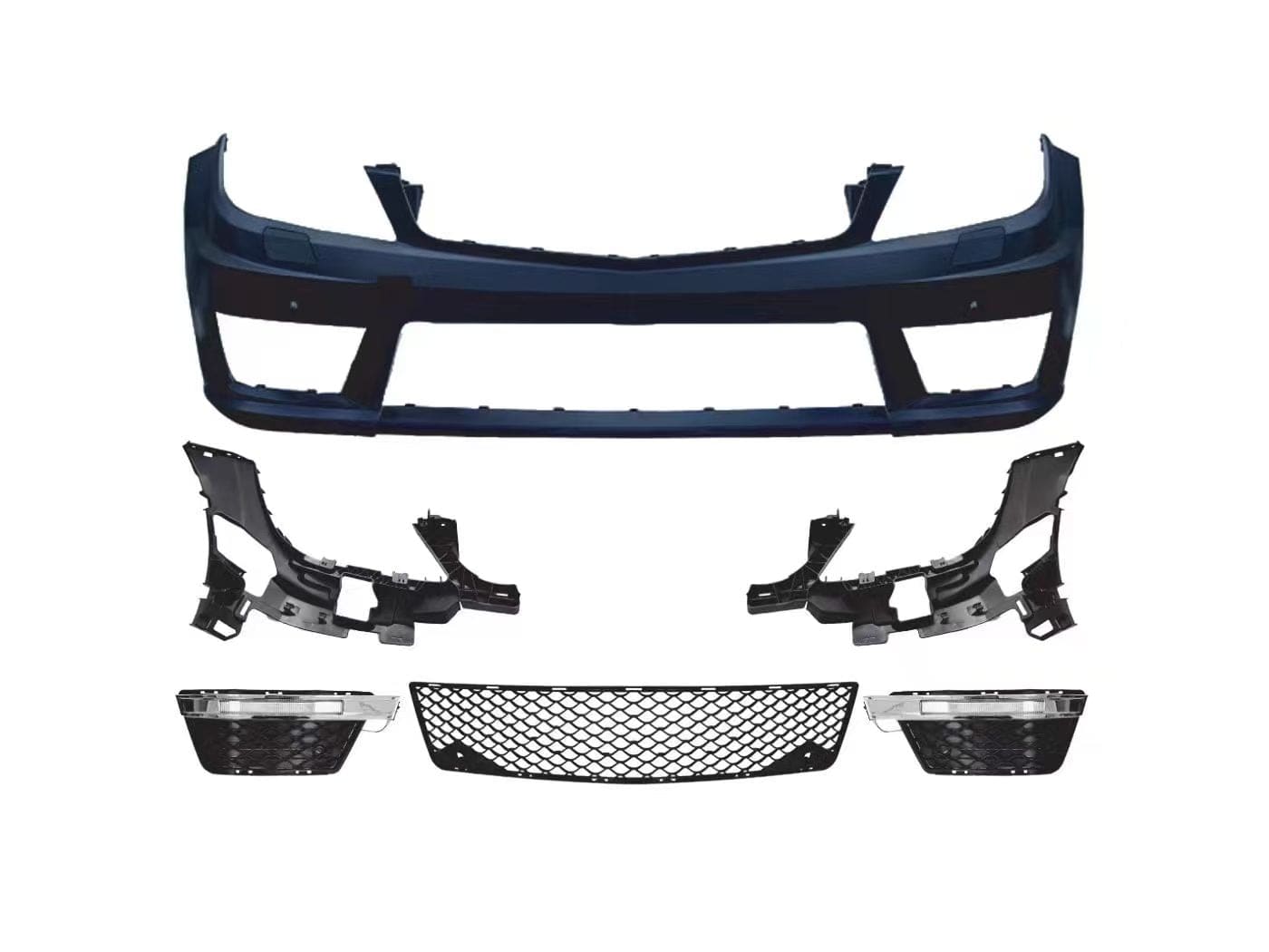 Luxury Sports SR LS C63 Conversion Front Bumper + Grill Mercedes C Class Facelift W204 11-14 -PP SR