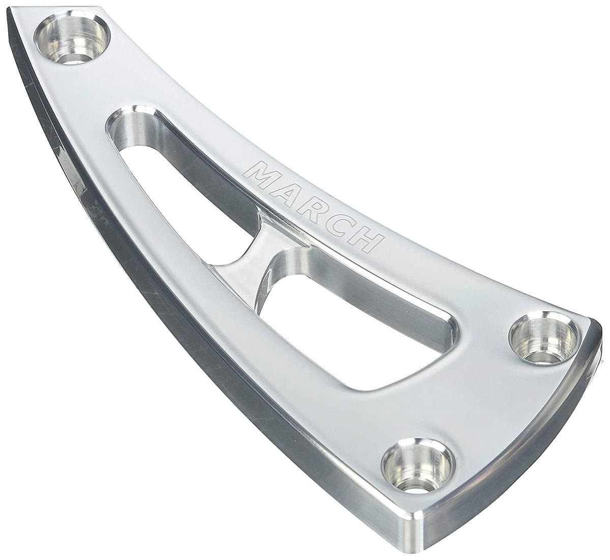 MARCH Billet Aluminium, Suit BB Chevy with Long Water Pump, L/H Low Mount March Performance March Performance High March Performance Alternator Bracket, Clear Powder Coated SR