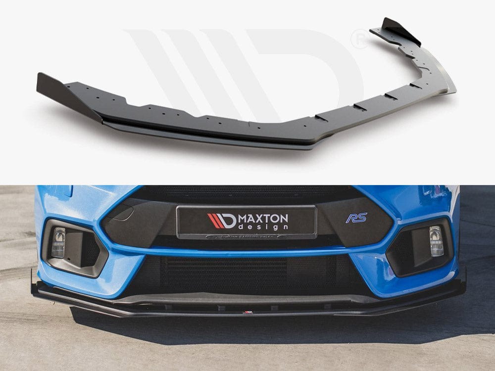 Maxton Design Black + Gloss Flaps Racing Durability Front Splitter + Flaps Ford Focus RS Mk3 2015-2018 Maxton Design SR