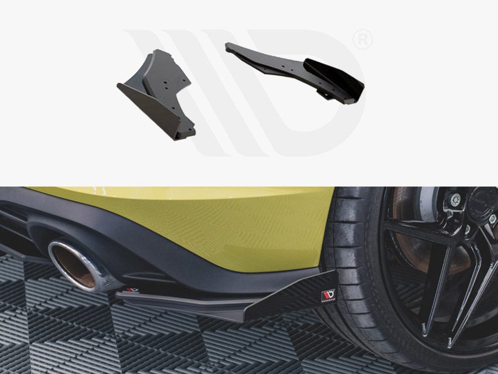 Maxton Design Black + Gloss Flaps Racing Durability Rear Side Splitters (+flaps) VW Golf 8 GTI Clubsport 2020- Maxton Design SR