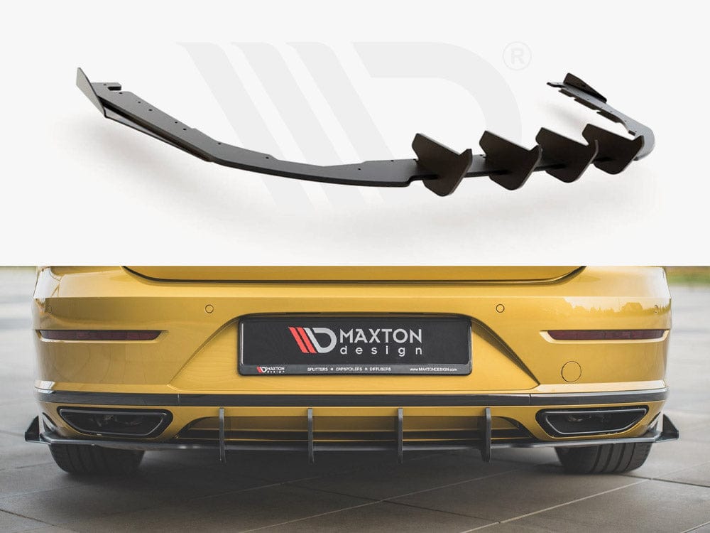 Maxton Design Black + Gloss Flaps Rear Valance + Flaps VW Arteon R-Line 2017- Maxton Design SR
