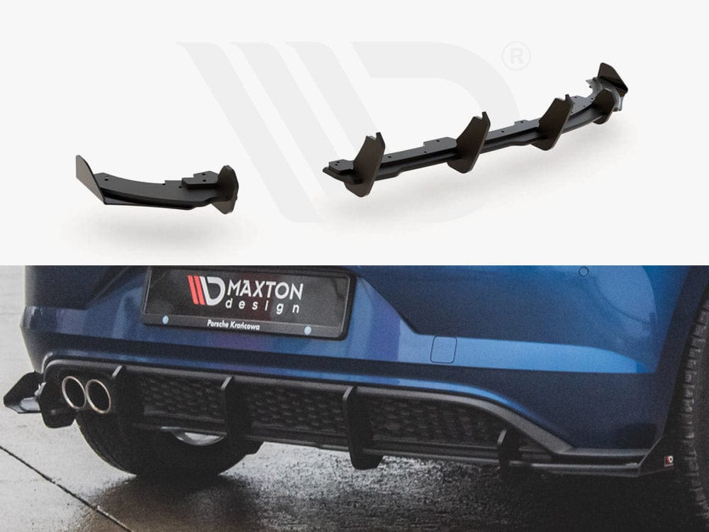 Maxton Design Black + Gloss Flaps Rear Valance (+flaps) VW Polo GTI MK6 2017-2021 Maxton Design SR