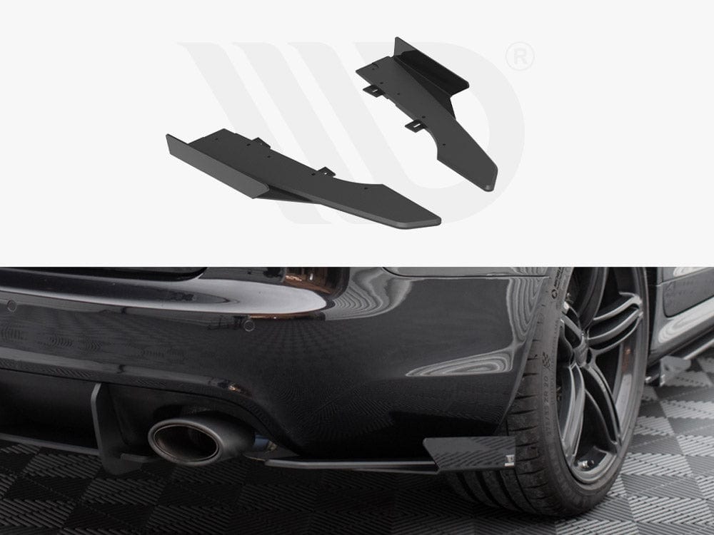 Maxton Design Black + Gloss Flaps Street Pro Rear Side Splitters + Flaps Audi RS6 Avant C6 Maxton Design SR