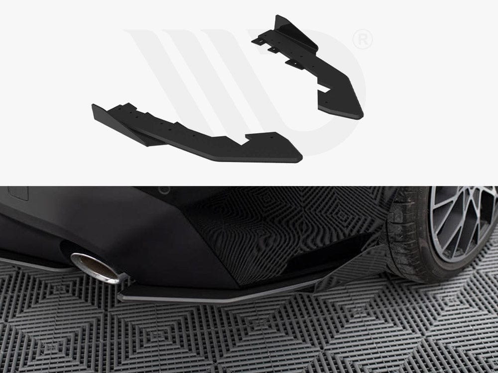 Maxton Design Black + Gloss Flaps Street Pro Rear Side Splitters + Flaps BMW 2 Coupe G42 Maxton Design SR