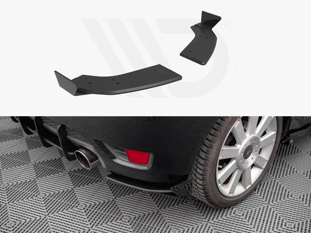 Maxton Design Black + Gloss Flaps Street PRO Rear Side Splitters + Flaps Ford Fiesta ST Mk6 Maxton Design SR