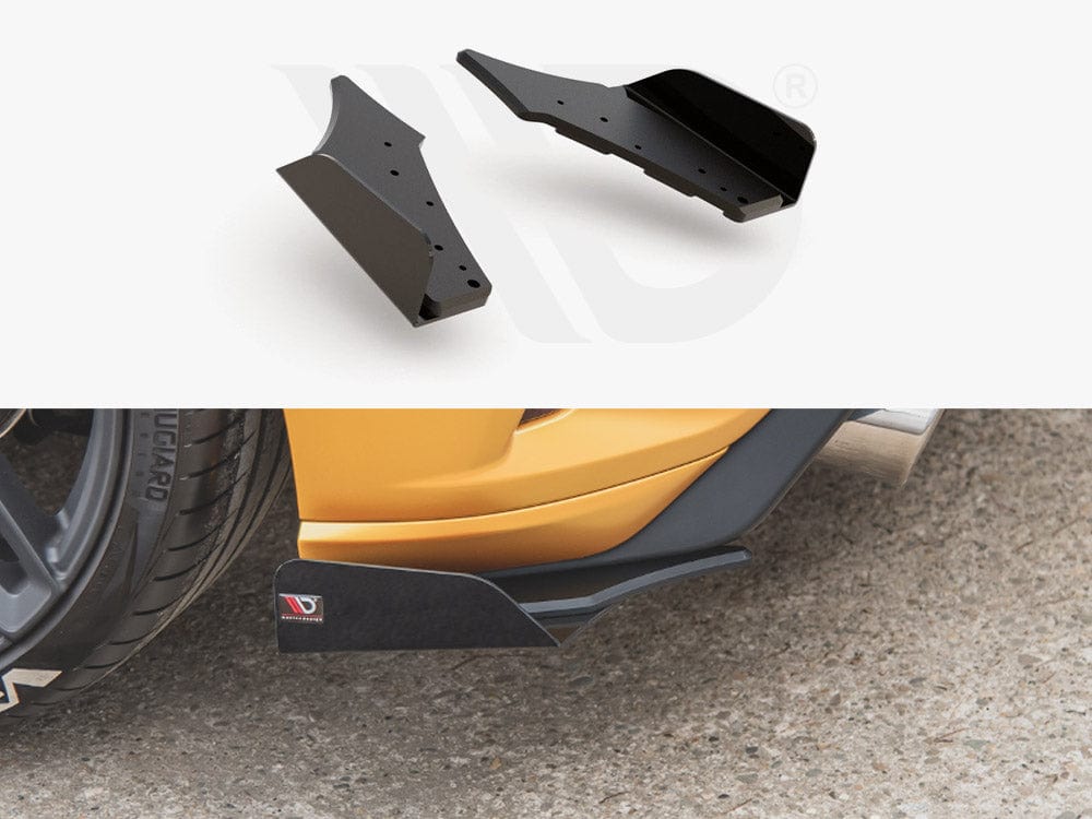 Maxton Design Black + Gloss Flaps Street PRO Rear Side Splitters (+flaps) Ford Focus ST Mk4 Maxton Design SR