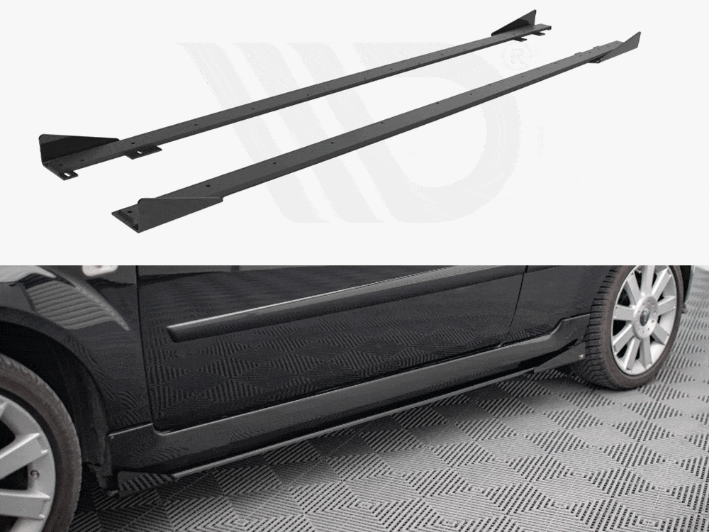 Maxton Design Black + Gloss Flaps Street PRO Side Skirts Diffusers + Flaps Ford Fiesta ST Mk6 Maxton Design SR