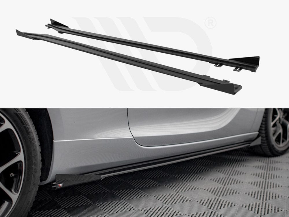 Maxton Design Black + Gloss Flaps Street PRO Side Skirts Diffusers (+flaps) Opel Astra GTC Opc-line J 2011-2018 Maxton Design SR