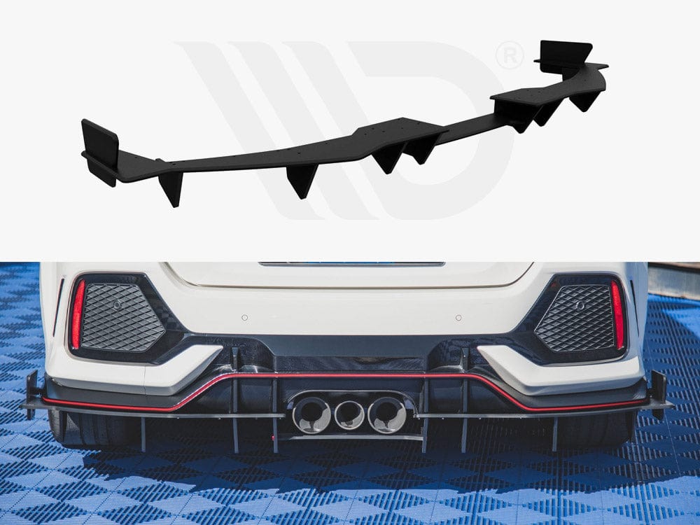 Maxton Design Black Rear Valance Honda Civic X Type R 2017- Maxton Design SR