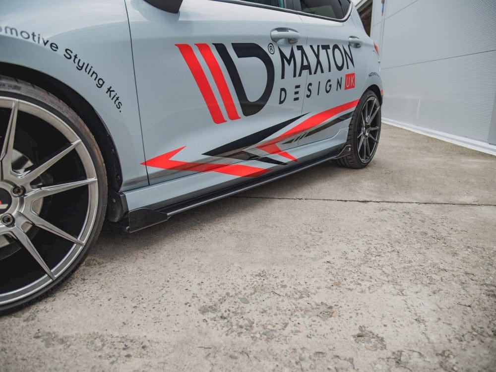 Maxton Design Black-Red + Gloss Flaps Maxton Racing Side Skirts Diffusers + Flaps Ford Fiesta Mk8 ST / ST-Line Maxton Design SR