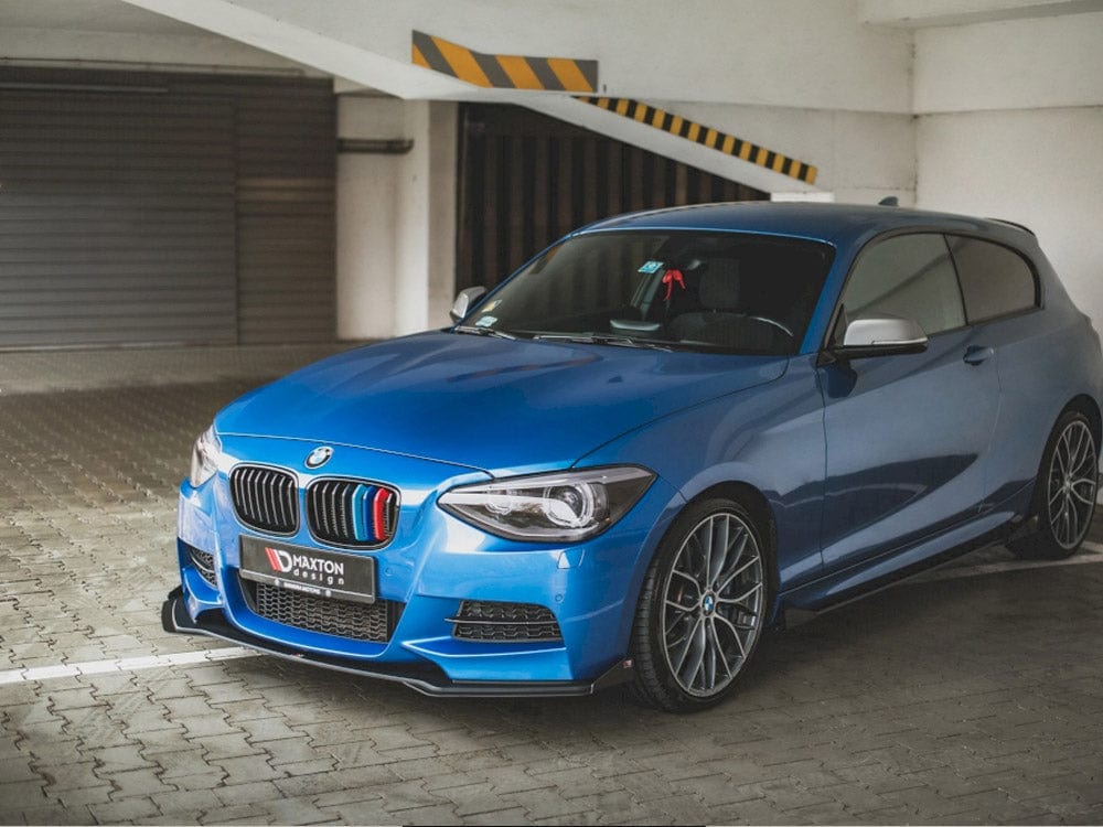 Maxton Design Black-Red + Gloss Flaps Racing Durability Front Splitter + Flaps BMW M135I F20 2011-2015 Maxton Design SR