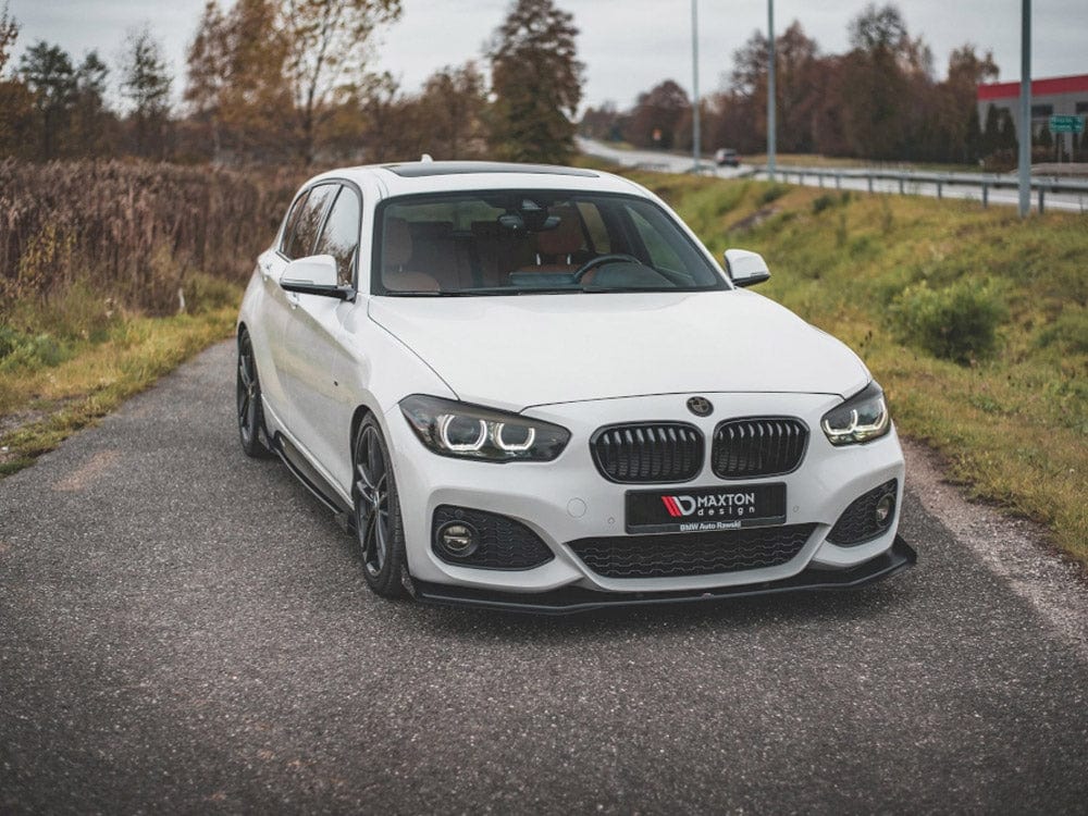 Maxton Design Black-Red + Gloss Flaps Racing Durability Front Splitter V.3 + Flaps BMW 1 F20 M-Pack Facelift / M140i Maxton Design SR