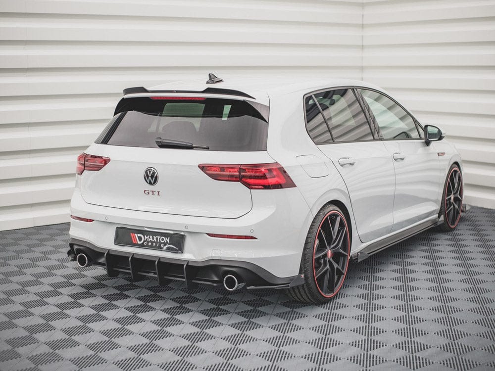 Maxton Design Black-Red + Gloss Flaps Racing Durability Rear Side Splitters (+flaps) VW Golf 8 GTI 2020- Maxton Design SR