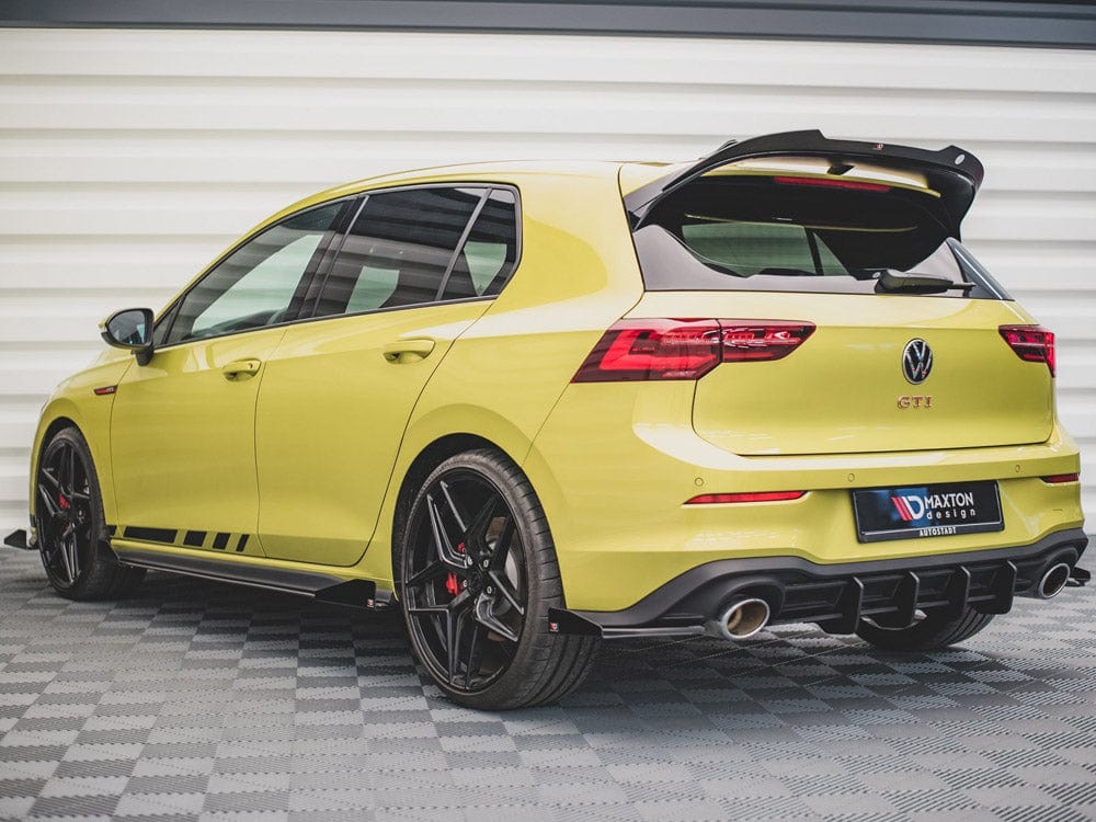 Maxton Design Black-Red + Gloss Flaps Racing Durability Rear Side Splitters (+flaps) VW Golf 8 GTI Clubsport 2020- Maxton Design SR