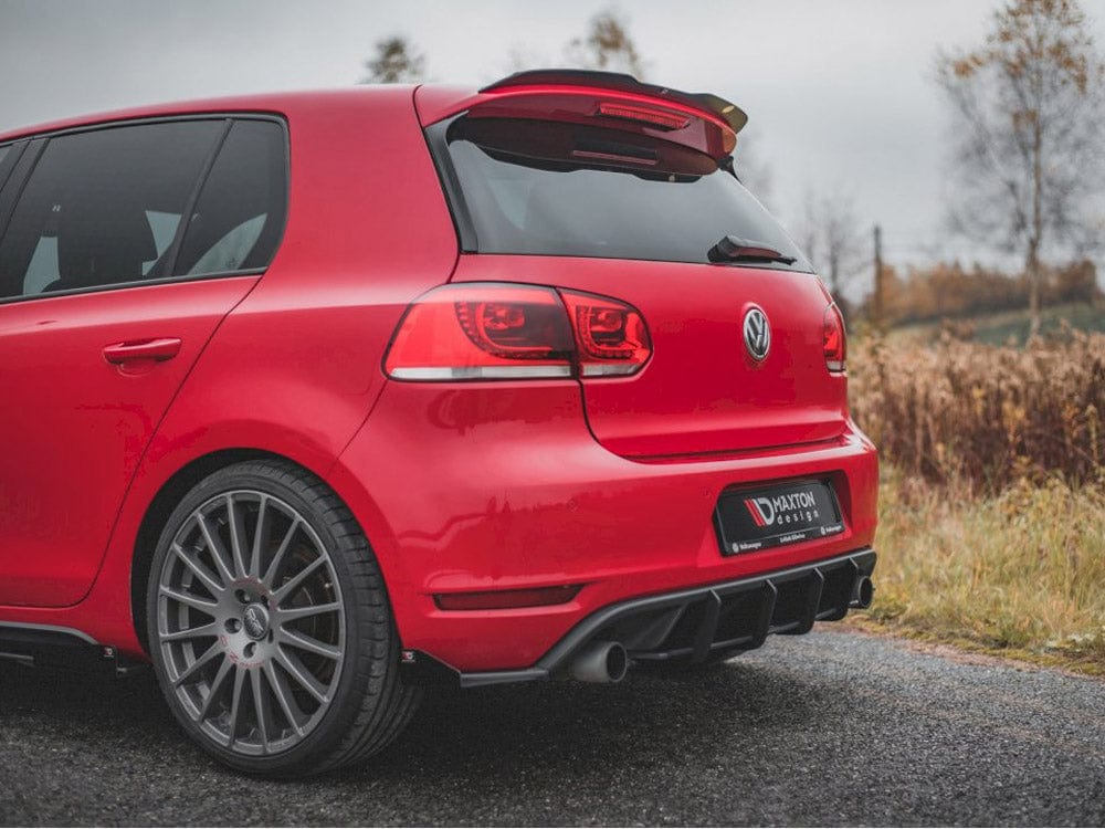 Maxton Design Black-Red + Gloss Flaps Racing Durability Rear Side Splitters (+flaps) VW Golf GTI MK6 2008-2012 Maxton Design SR