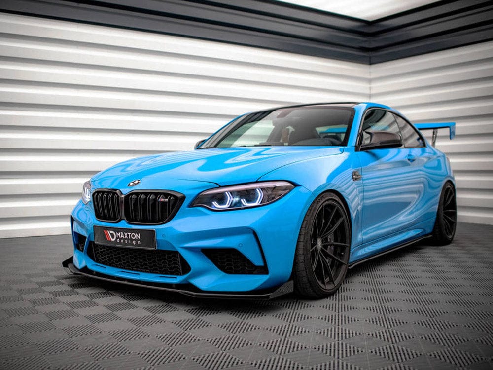Maxton Design Black-Red + Gloss Flaps Street PRO Front Splitter V.1 (+flaps) Bmw M2 Competition F87 2018-2020 Maxton Design SR