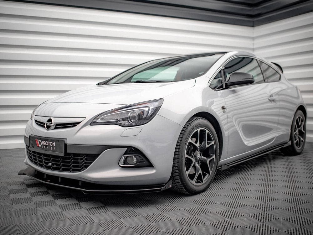Maxton Design Black-Red + Gloss Flaps Street PRO Front Splitter V.1 (+flaps) Opel Astra GTC Opc-line J 2011-2018 Maxton Design SR