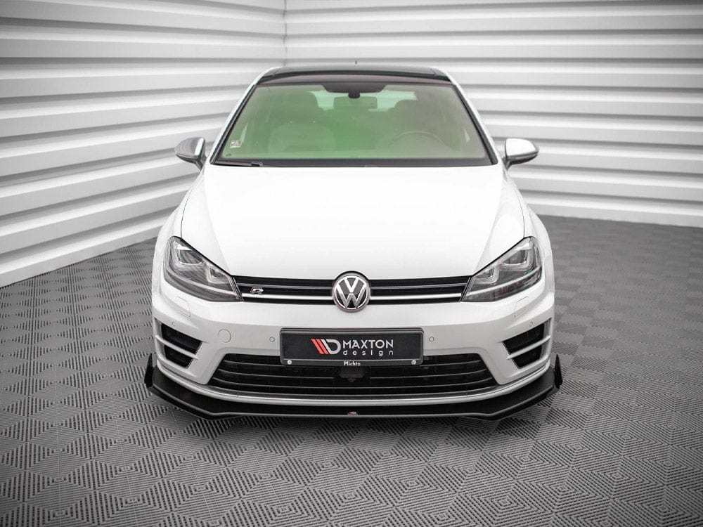 Maxton Design Black-Red + Gloss Flaps Street PRO Front Splitter V.1 (+flaps) VW Golf R MK7 2013-2016 Maxton Design SR