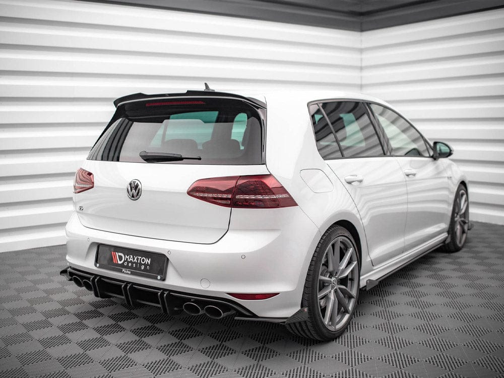 Maxton Design Black-Red + Gloss Flaps Street PRO Rear Side Splitters (+flaps) VW Golf R MK7 2013-2016 Maxton Design SR