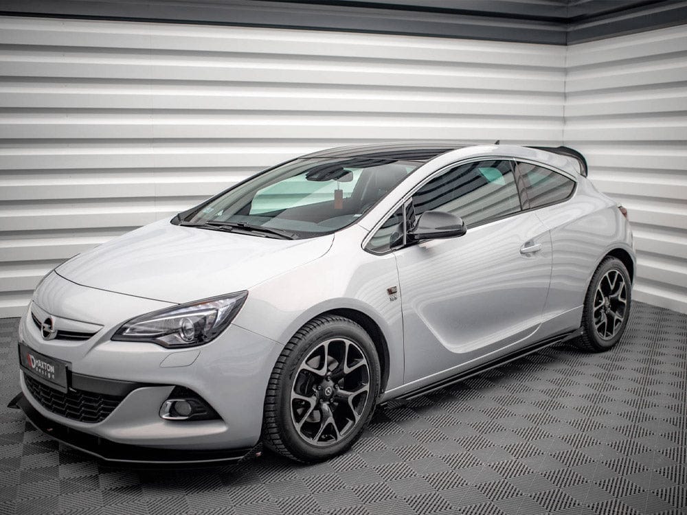 Maxton Design Black-Red + Gloss Flaps Street PRO Side Skirts Diffusers (+flaps) Opel Astra GTC Opc-line J 2011-2018 Maxton Design SR