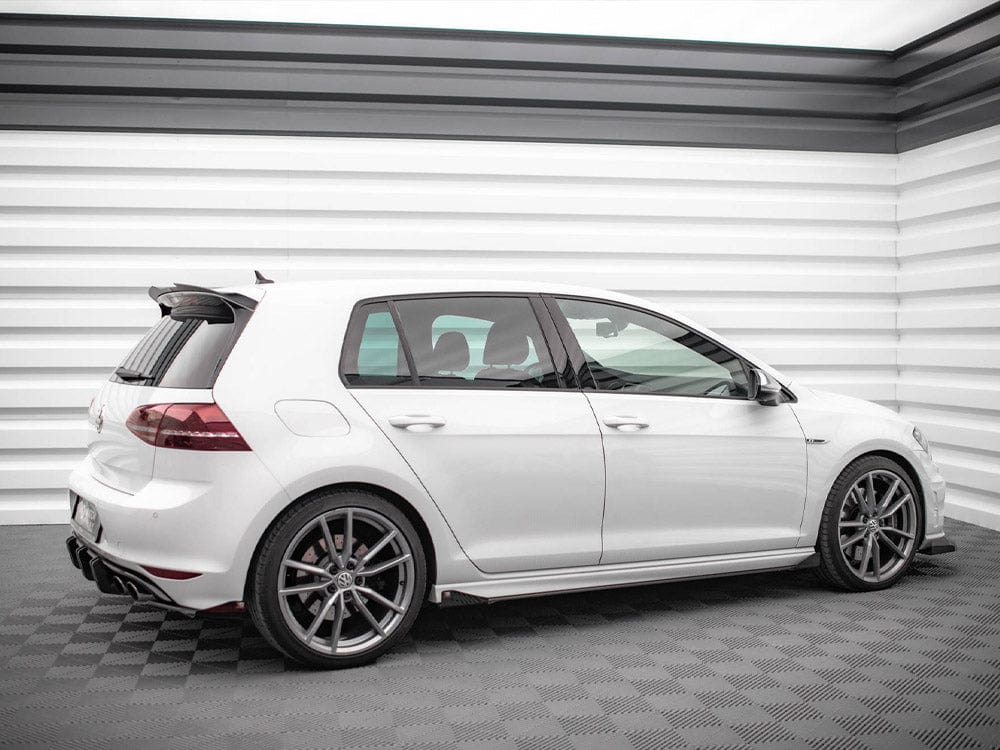 Maxton Design Black-Red + Gloss Flaps Street PRO Side Skirts Diffusers (+flaps) VW Golf R MK7 2013-2016 Maxton Design SR