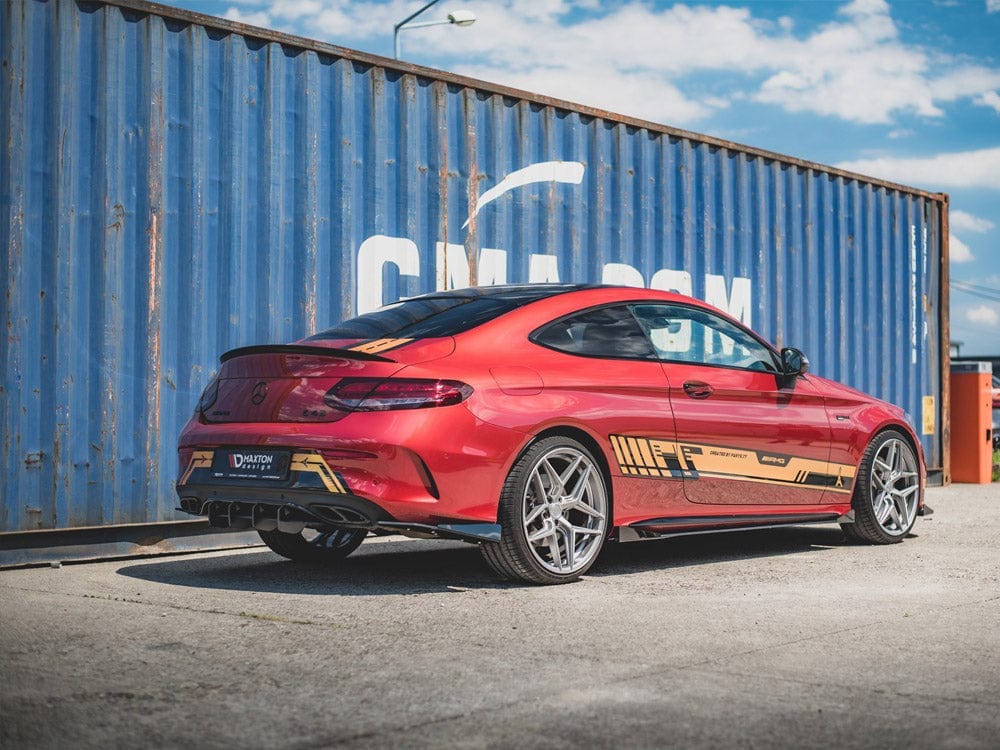 Maxton Design Black-Red Racing Durability Rear Diffuser Mercedes - AMG C43 Coupe C205 Maxton Design SR