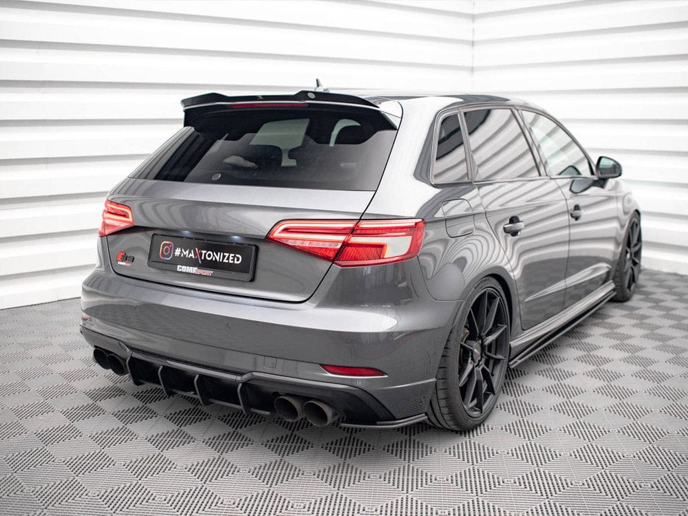 Maxton Design Black-Red Street PRO Rear Side Splitters Audi S3 Sportback 8V Facelift Maxton Design SR