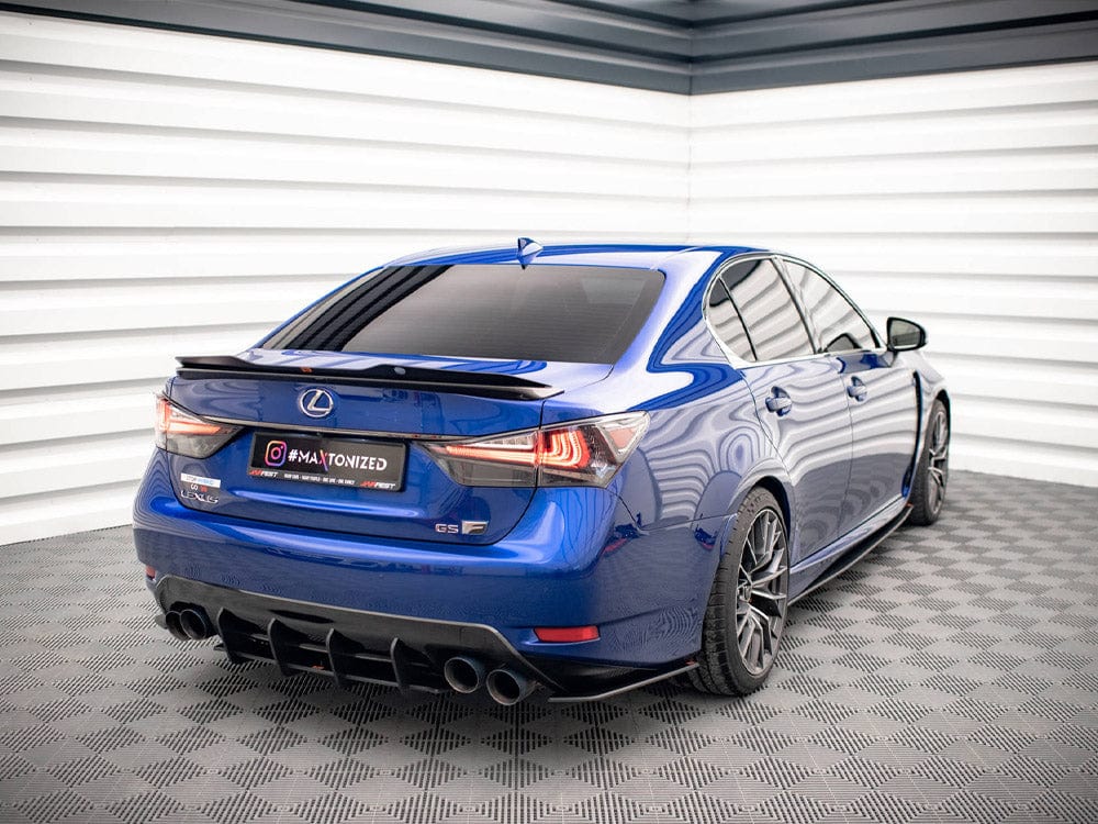 Maxton Design Black-Red Street PRO Rear Side Splitters Lexus GS F Mk4 Facelift Maxton Design SR