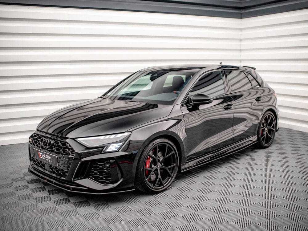 Maxton Design Black-Red Street PRO Side Skirts Diffusers Audi RS3 Sportback 8Y 2020- Maxton Design SR