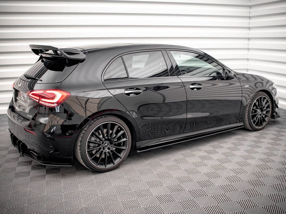 Maxton Design Black-Red Street PRO Side Skirts Diffusers Mercedes A35 AMG / AMG-Line Aero Pack W177 Maxton Design SR