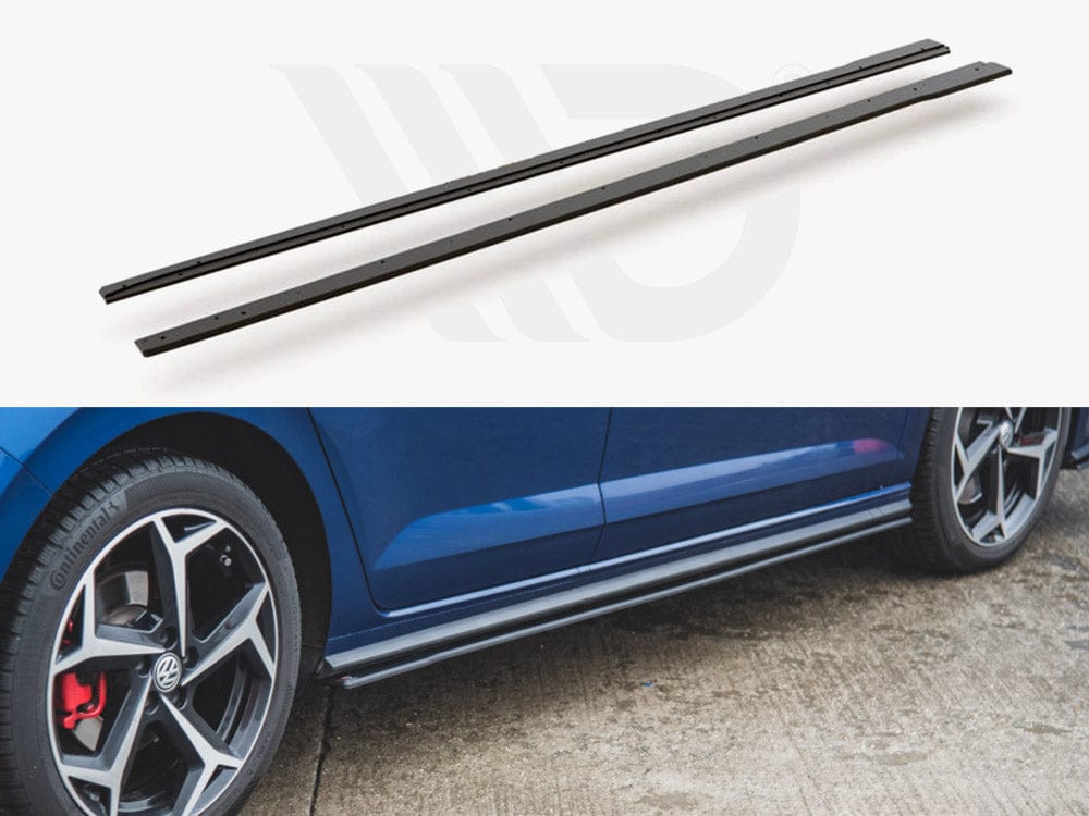 Maxton Design Black Side Skirts Diffusers VW Polo GTI MK6 2017-2021 Maxton Design SR