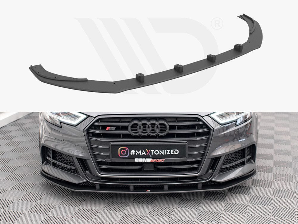 Maxton Design Black Street PRO Front Splitter Audi S3 / A3 S-Line Sportback 8V Facelift Maxton Design SR