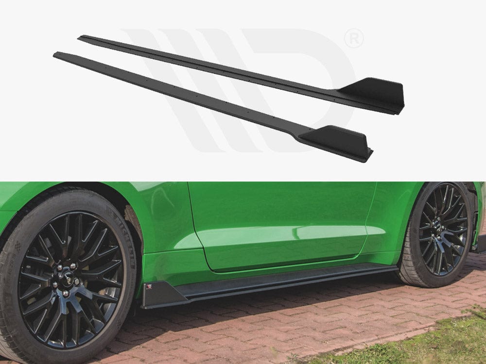 Maxton Design Black Street PRO Side Skirts Diffusers V.2 Ford Mustang GT MK6 Facelift 2017- Maxton Design SR
