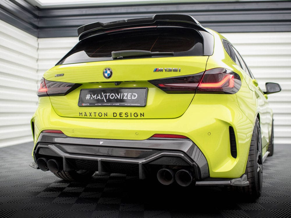 Maxton Design CARBON / Cerakote Black Trims Carbon Fiber Rear Diffuser V.1 + Milltek Sport Exhaust BMW 1 F40 M-Pack / M135i Maxton Design SR