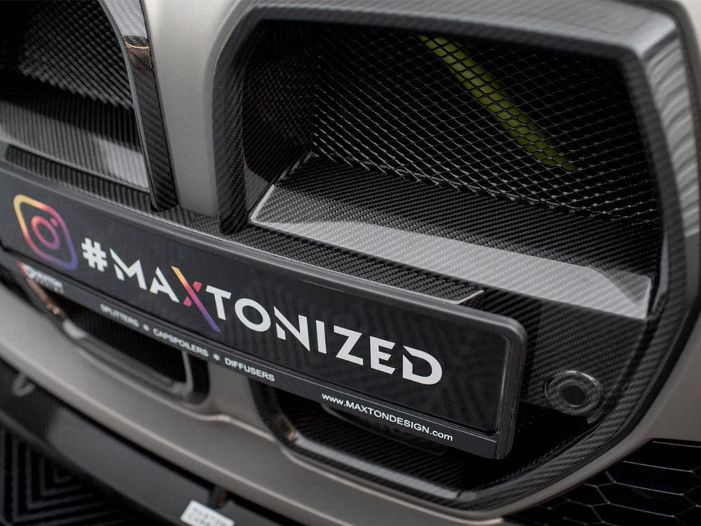 Maxton Design Carbon Fiber Front Grill + License Plate Holder Base BMW M4 G82 / M3 G80 Maxton Design SR