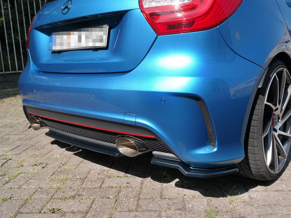 Maxton Design Carbon Look Central Rear Splitter (NO Vertical Bars) Mercedes A-class W176 Amg-line Pre-facelift 2013-2015 Maxton Design SR
