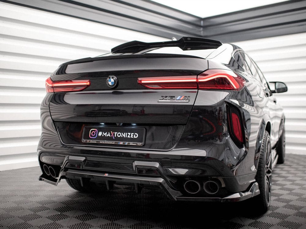 Maxton Design Carbon Look Central Rear Splitter (Vertical Bars) BMW X6 M F96 Maxton Design SR
