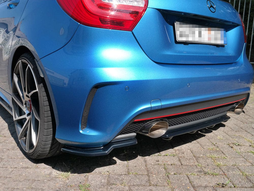 Maxton Design Carbon Look Central Rear Splitter (Vertical Bars) Mercedes A-class W176 Amg-line Pre-facelift 2013-2015 Maxton Design SR