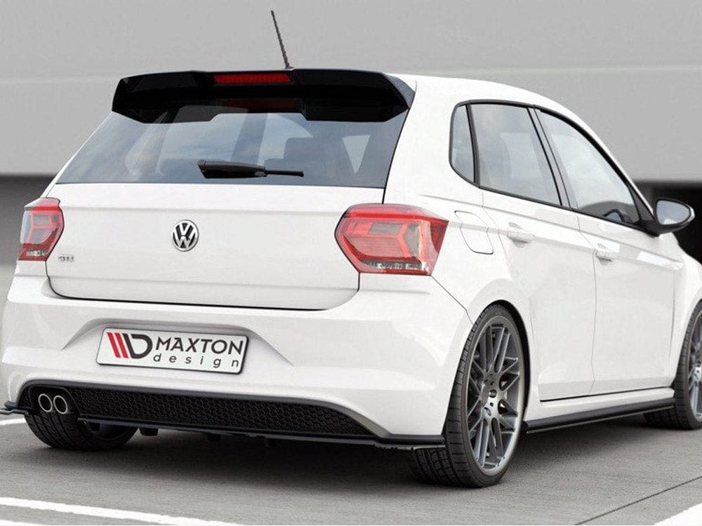 Maxton Design Carbon Look Central Rear Splitter (W/ Vertical Bars) VW Polo MK6 GTI 2017-2021 Maxton Design SR